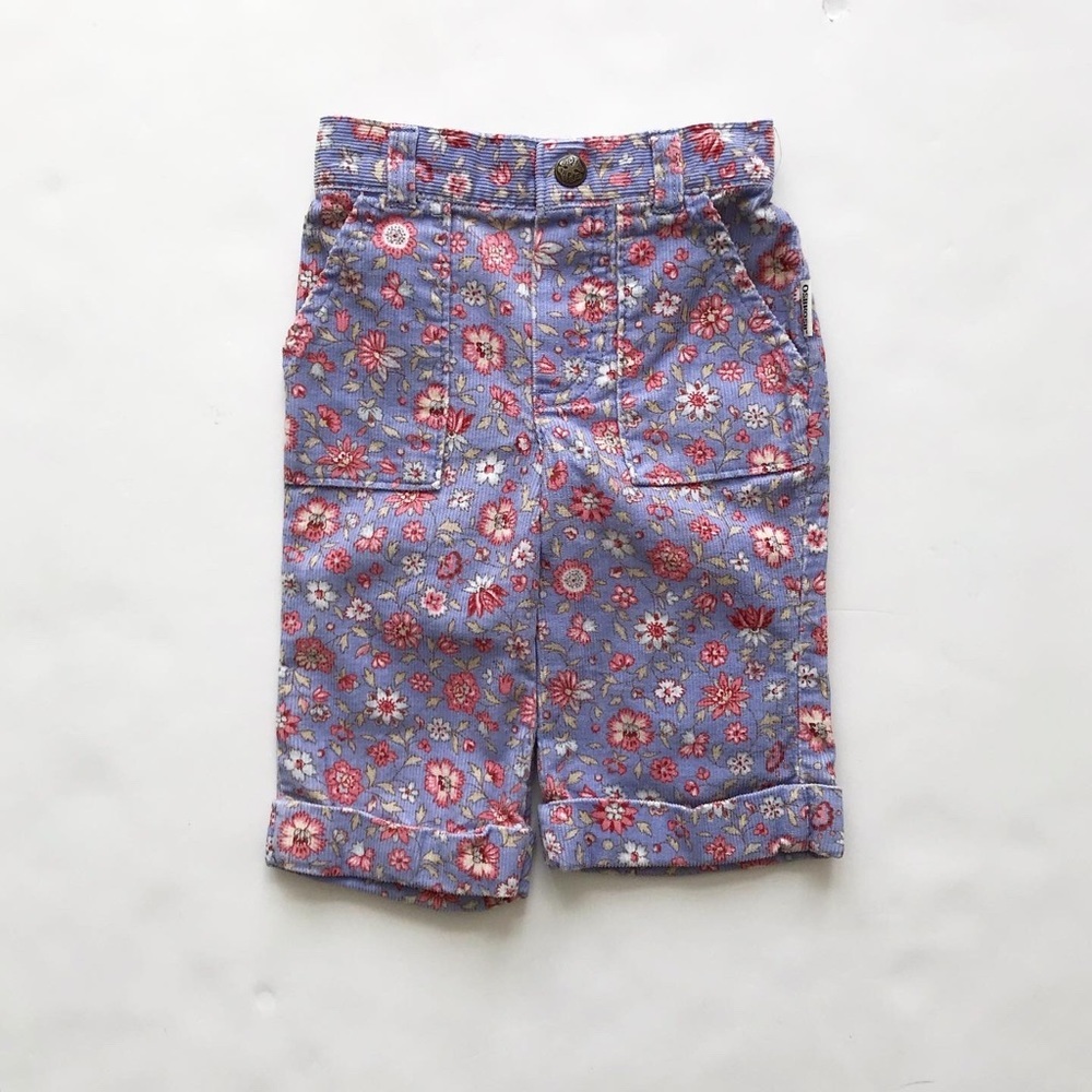 Oshkosh corduroy floral buffed pants  EUC 3-6m